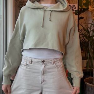 TNA Light Green Cropped Hoodie